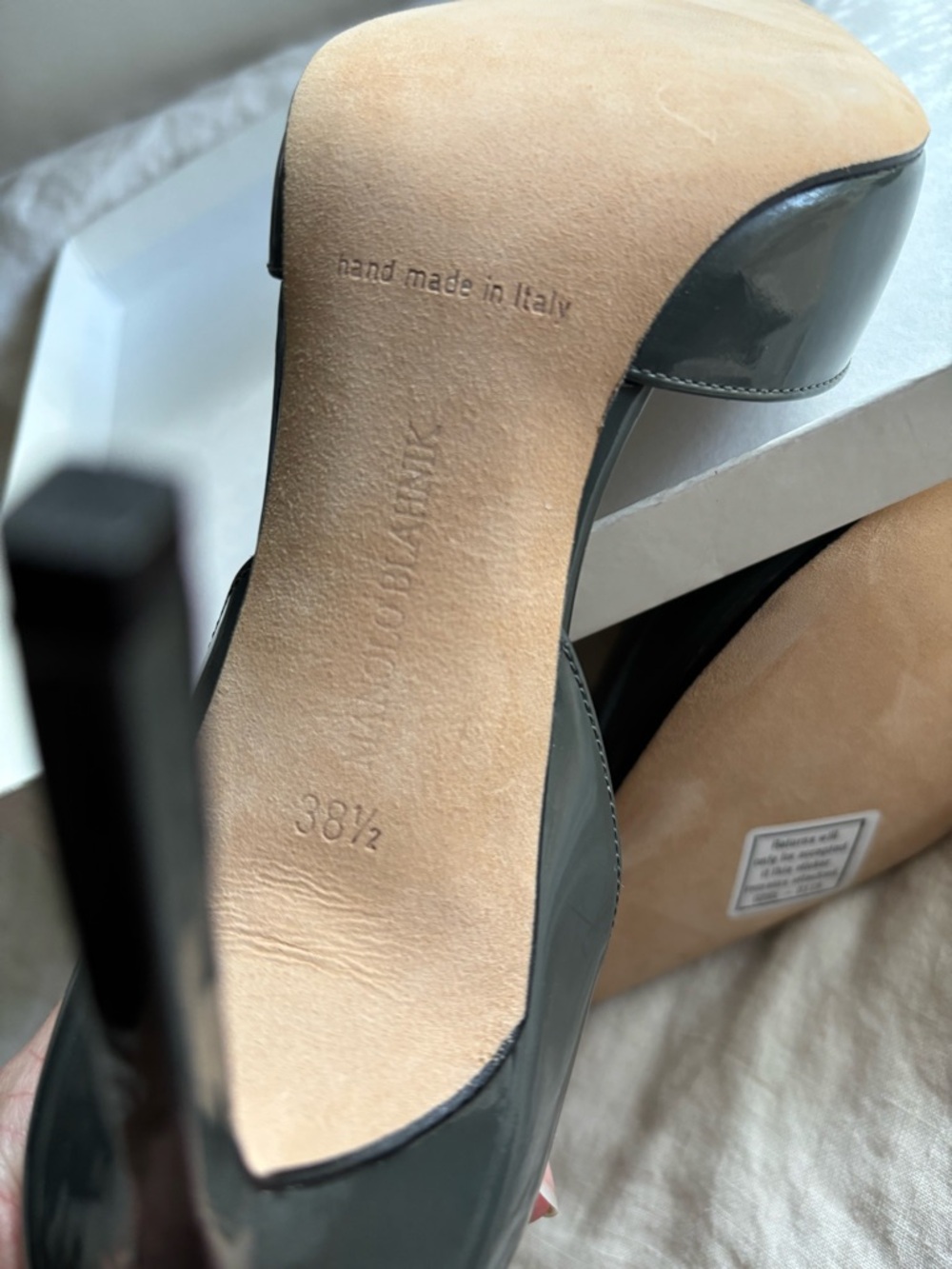 Manolo Blahnik Black Patent Pointed-Toe D'Orsay Pumps - Picture 5 of 7